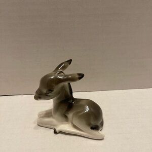 Vintage Ceramic Russian Donkey Figurine - Brown and Cream